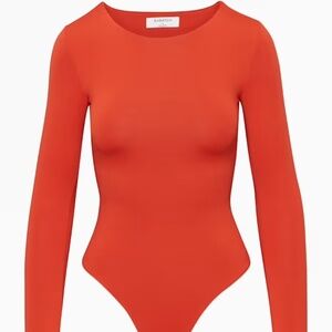 Babaton Contour Crew Longsleeve Bodysuit size S in "flambeau red"